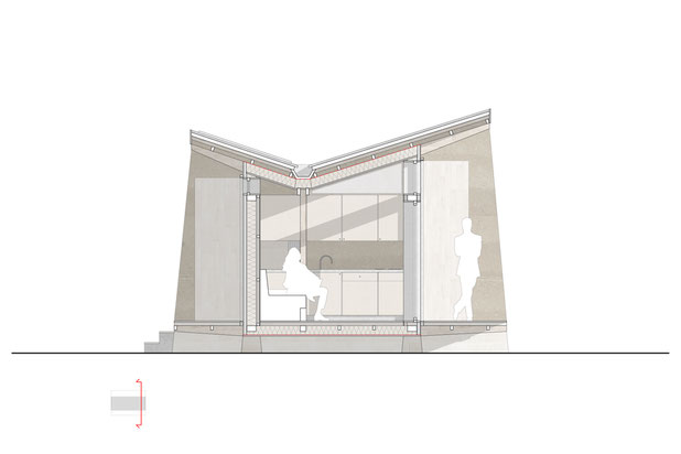 Coupe transversale espace de vie-construction-maison-Aucun
