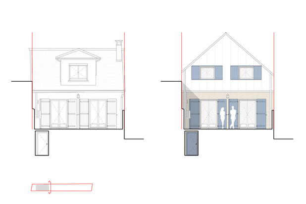 Façade Est sur jardin-surelevation-maison-Sartrouville