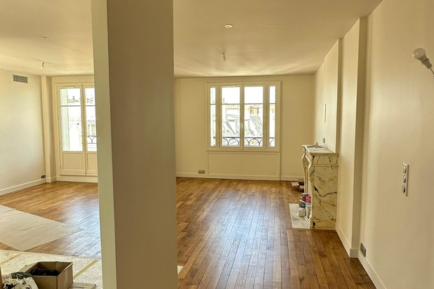Entrée - photo d'avancement de chantier-renovation-appartement-Paris