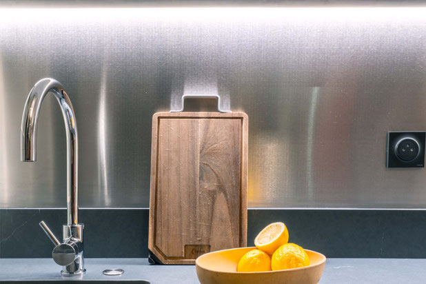 détail plan de travail, crédence, meuble-amenagement-appartement-Paris