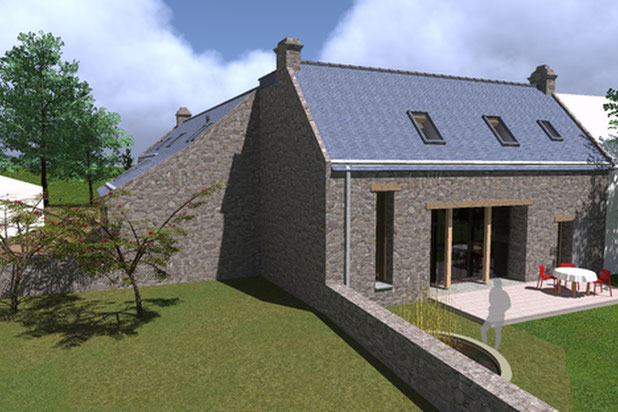 Vue sur jardin-renovation-maison-Plouharnel