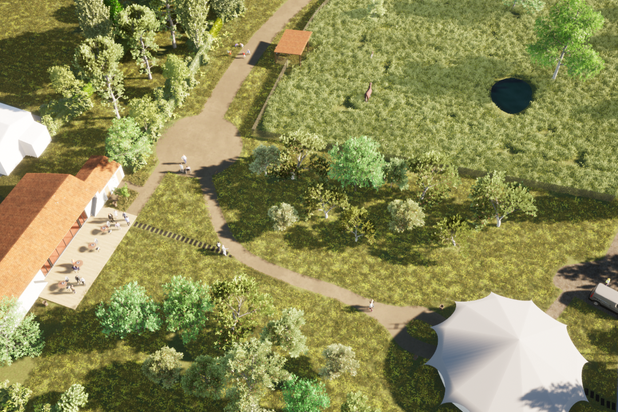 Aménagement du site avec chapiteau et potager-rehabilitation-equipement-Nantes