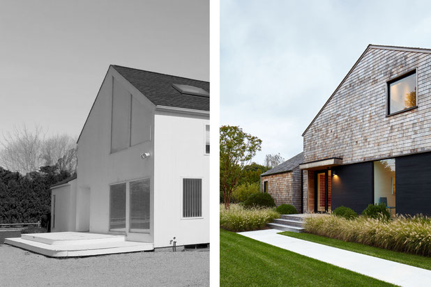 Avant / Après - façade rue-agrandissement_extension-maison-Bridgehampton