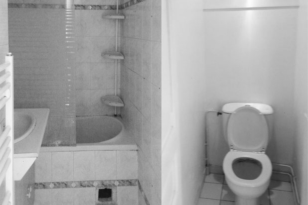Avant - salle de bain et wc-renovation-appartement-Paris