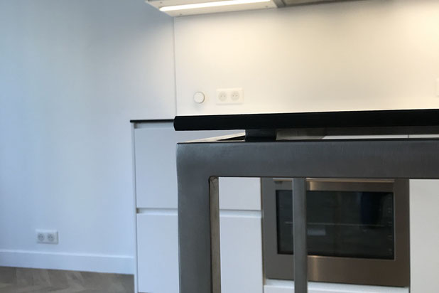 Détail de l'îlot de cuisine-renovation-appartement-Paris