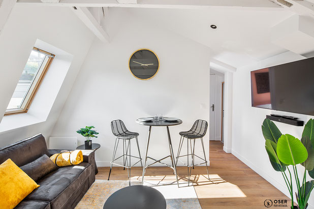 Studio sous les toits-renovation-appartement-Rennes