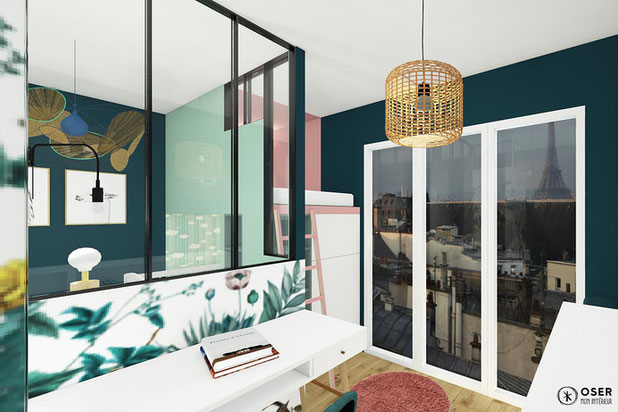 Une chambre de 12m2 pour 2 enfants-amenagement-appartement-Paris