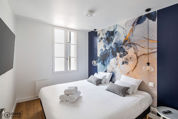 Suite parentale romantique-renovation-appartement-Rennes