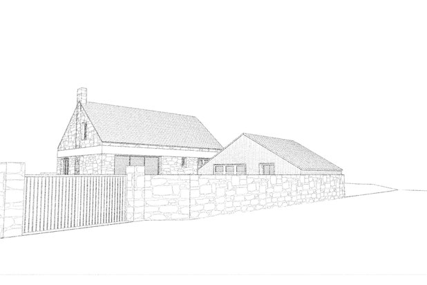 Depuis l'espace public-construction-garage-Saint-Jacut-de-la-Mer