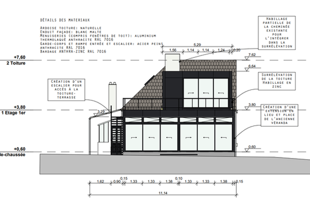 Façade Ouest-surelevation-maison-Saint-Jacut-de-la-Mer