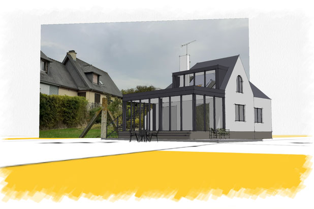 Vue Sud-Ouest-surelevation-maison-Saint-Jacut-de-la-Mer