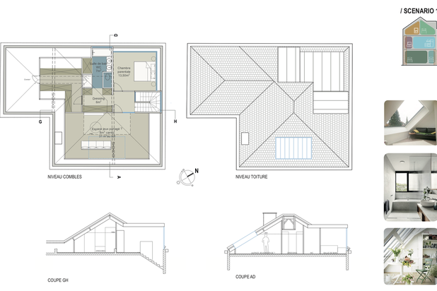 Scénario 1-surelevation-maison-Nantes