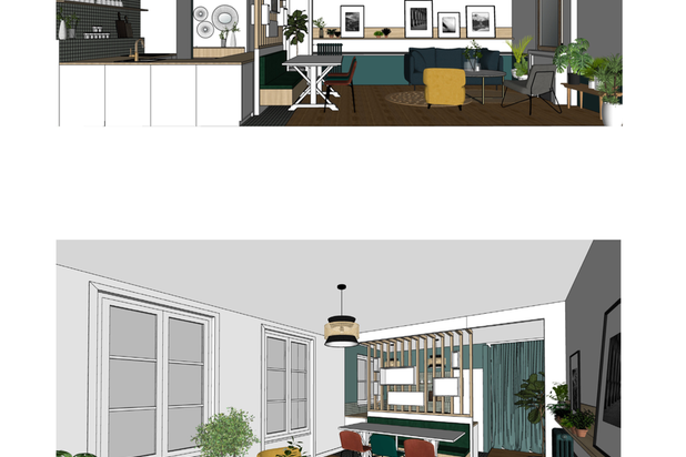 La pièce de vie-amenagement-appartement-Nantes