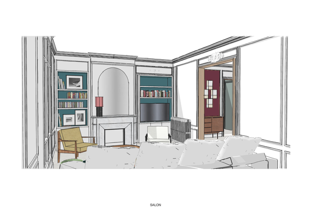 Salon-renovation-appartement-Paris