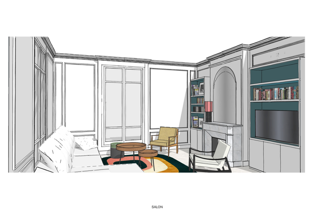 Salon-renovation-appartement-Paris