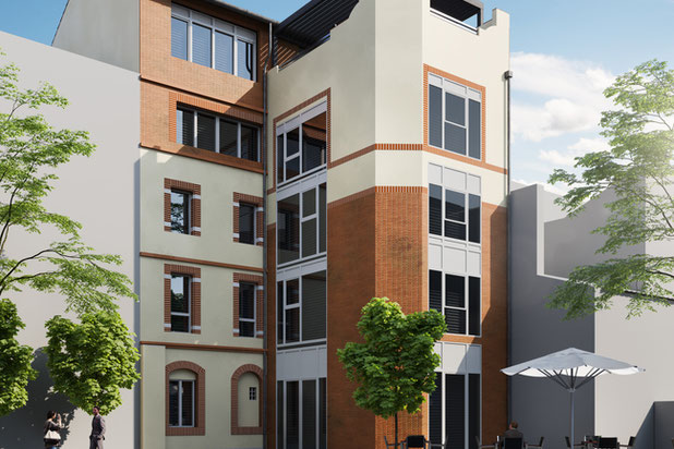 Perspective 1-surelevation-immeuble-Toulouse