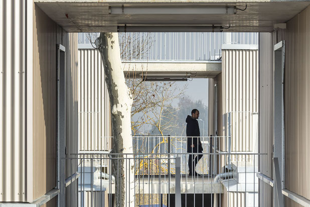 Vue des paliers des escaliers extérieurs-construction-logement-Agen