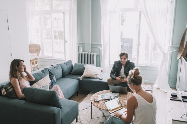 Salon commun-renovation-hotel-Biarritz