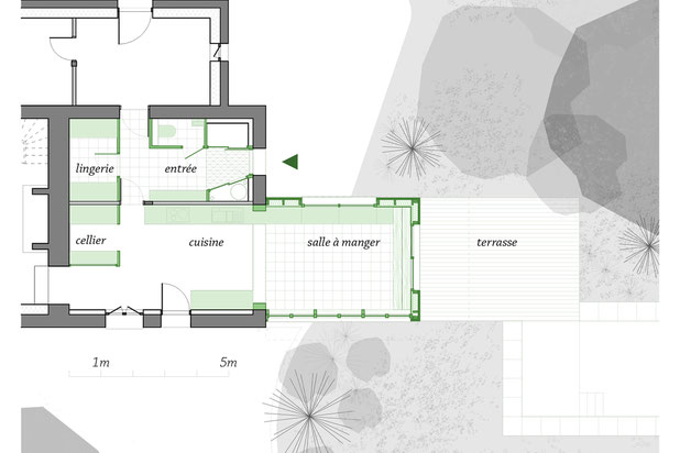 Plan zoomé-agrandissement_extension-maison-Orvault