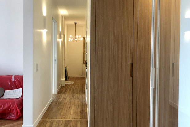 Entrée et dégagement-rehabilitation-logement-Paris
