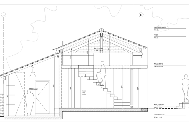 L'atelier - Coupe 1-rehabilitation-atelier_loft-Nanterre