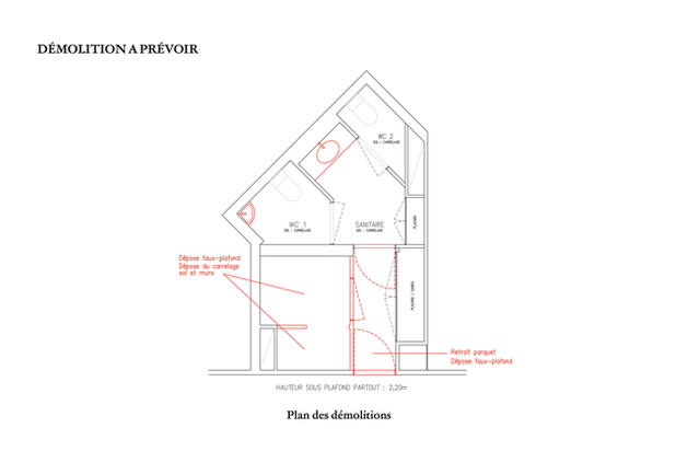 Bureau H - Plan démolition-amenagement-bureaux-Lyon