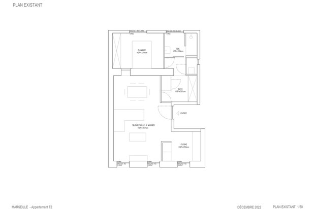 Appartement C - Plan existant-renovation-appartement-Marseille