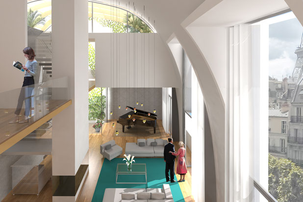 Vue intérieure-surelevation-logement-Paris