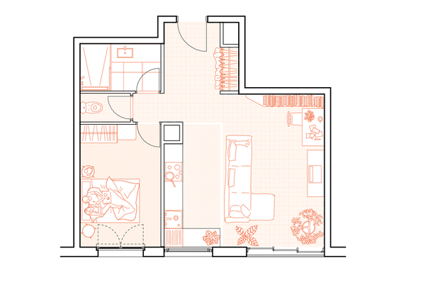 Plan Projeté-renovation-appartement-Saint-Ouen-sur-Seine