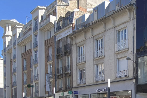 Vue depuis la rue.-surelevation-immeuble-Reims