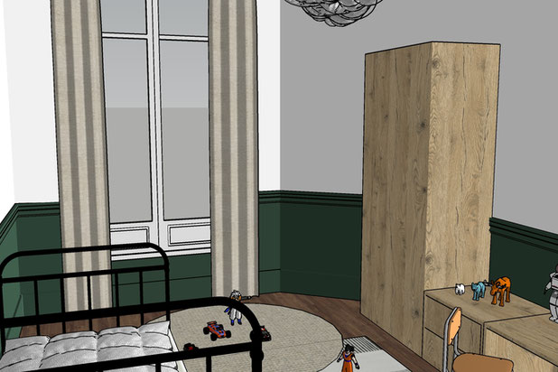 Vue 3D Chambre Enfant-renovation-appartement-Paris
