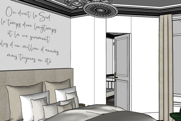 Vue 3D Chambre Parentale-renovation-appartement-Paris
