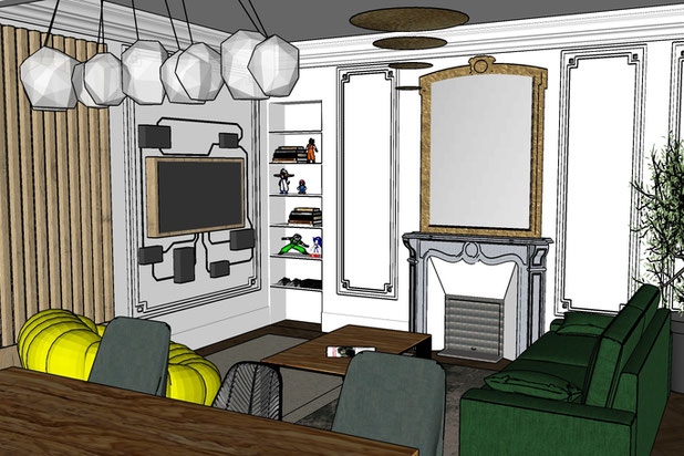 Vue 3D Salon-renovation-appartement-Paris