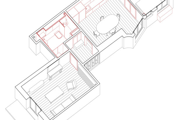 Axonométrie état projeté-renovation-appartement-Paris