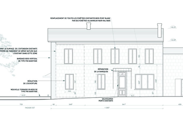 Façade Est-renovation-maison-Libourne