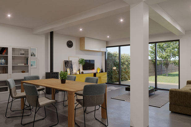 Salle à manger, salon-renovation-maison-Nantes