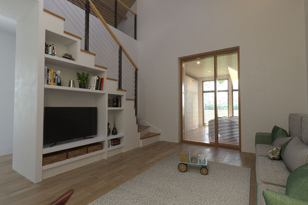 Vue 2ème salon et suite parentale-agrandissement_extension-maison-Orvault