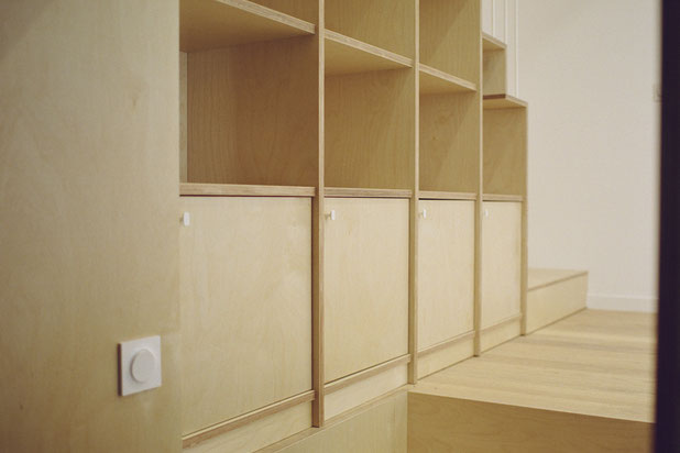 Bibliothèque et escalier sur mesure-renovation-maison-Clapiers