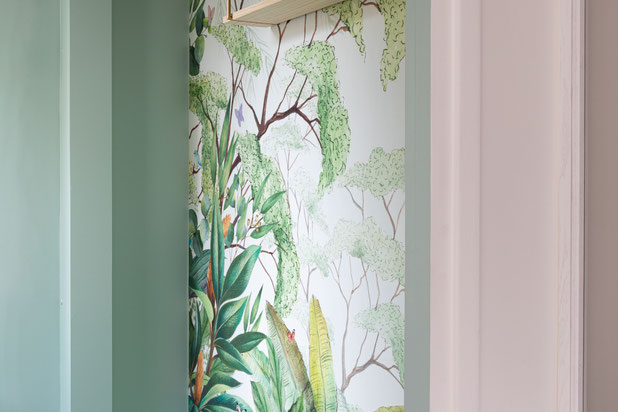Détail du papier peint-renovation-appartement-Paris