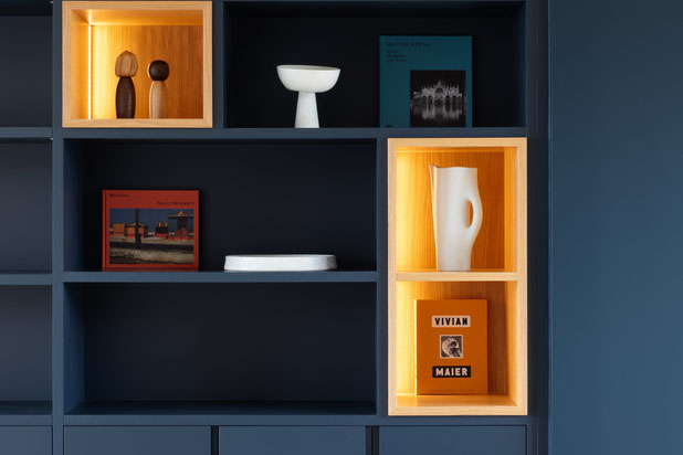 La bibliothèque sur mesure-renovation-appartement-Paris