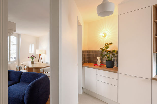 Salon et Cuisine-renovation-appartement-Paris