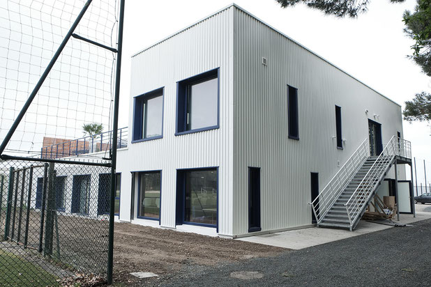 Vue des façades arrières-agrandissement_extension-equipement-Le Haillan