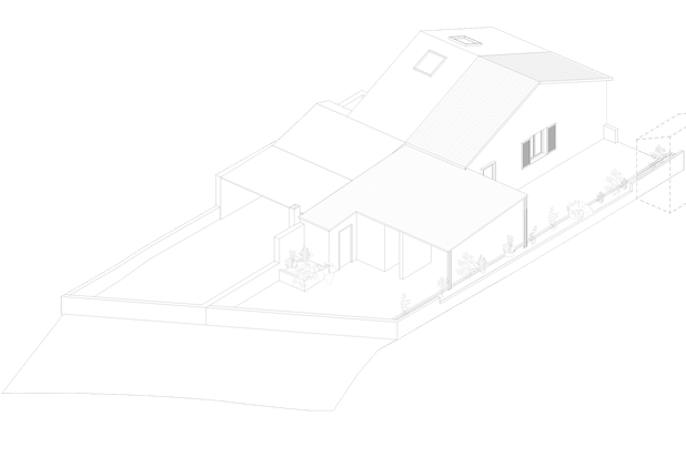 Axonométrie existante-agrandissement_extension-maison-Marseille