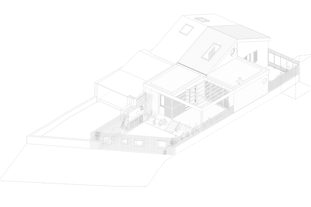 Axonométrie projetée-agrandissement_extension-maison-Marseille