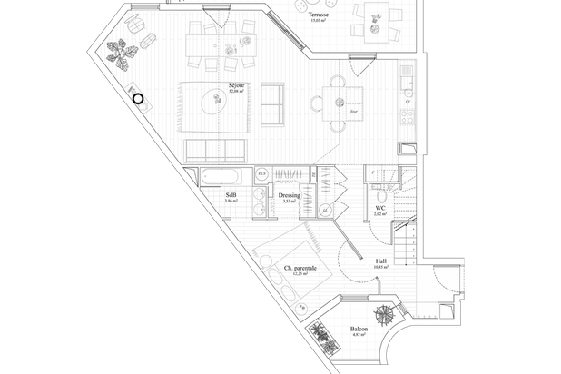Plan du RDC-renovation-appartement-Marseille