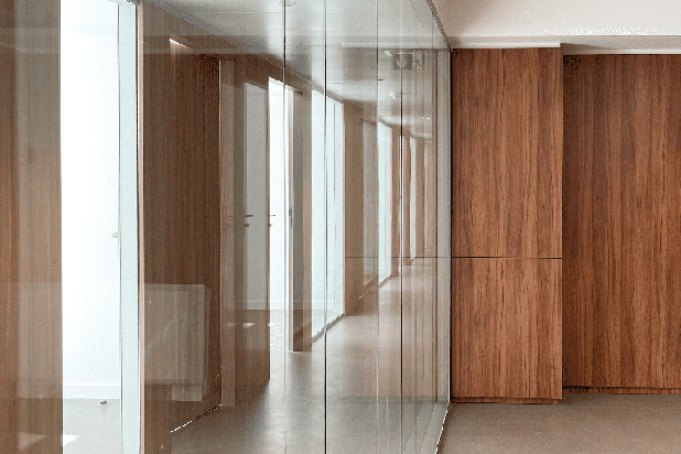 Détail cloison vitrée-renovation-bureaux-Lyon