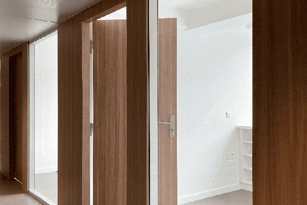 Détail porte et pan vitré-renovation-bureaux-Lyon