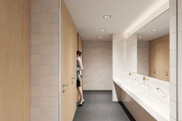 Vue des sanitaires femmes-renovation-immeuble-Boulogne-Billancourt