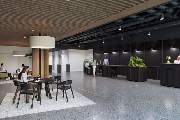 Vue du hall d'entrée-renovation-immeuble-Boulogne-Billancourt