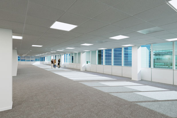 Vue d'un plateau de bureaux vide-renovation-immeuble-Boulogne-Billancourt